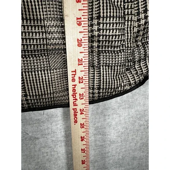 Banana Republic Down Quilted Puffer Vest Size Small Black & White Plaid - Picture 6 of 8